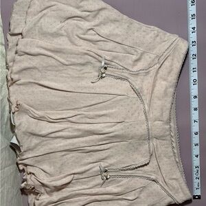 Cream Mini Skirt with Bow Accents and built in shorts